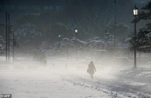 greater Tokyo area will see lows of minus six degrees Celsius