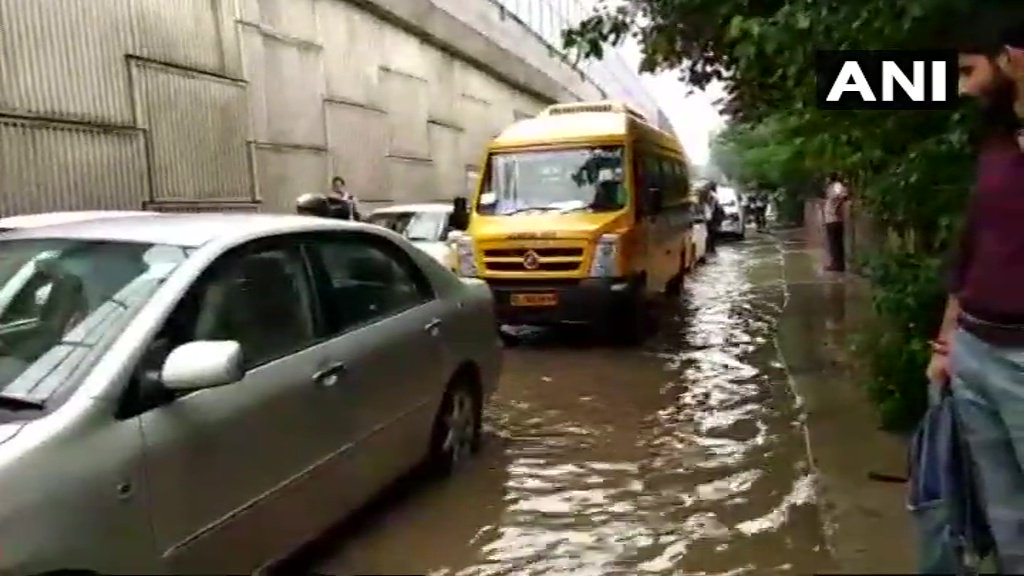 Streets waterlogged in Gurugram following heavy rainfall in parts of Delhi NCR