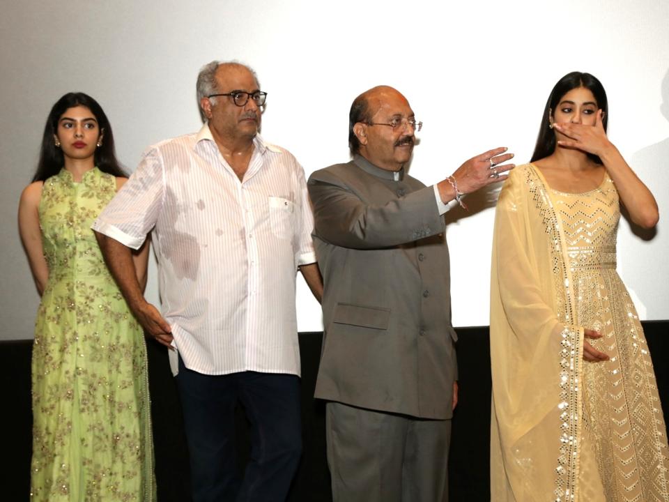 Janhvi Kapoor, Boney Kapoor hold back tears at event to honour Sridevi