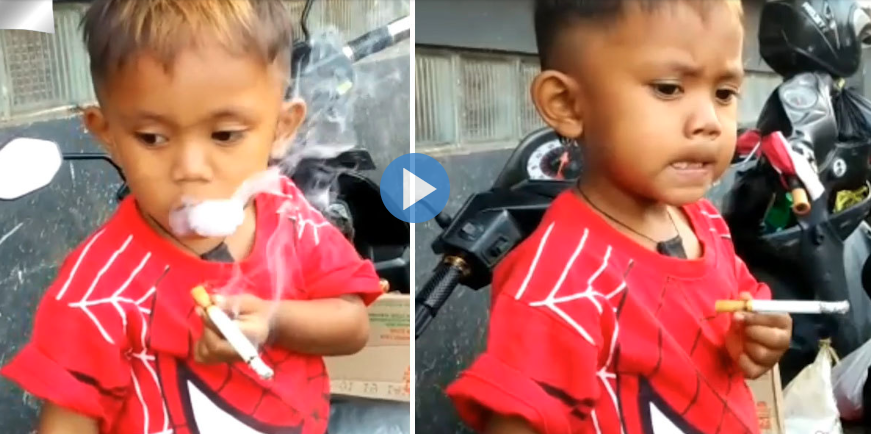 Watch Video: 2 year old smokes two packs of cigarettes a day