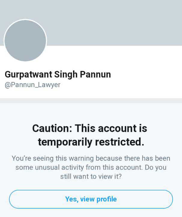 Twitter blocks account of Sikhs for Justice’s legal adviser Gurpatwant Singh Pannun