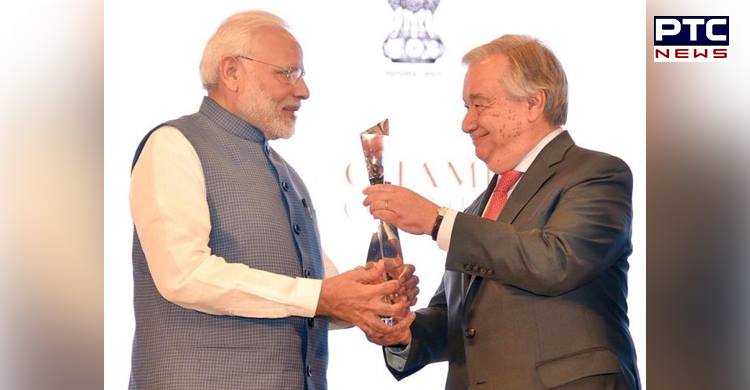 PM Narendra Modi receives UN's Champions of the Earth Award