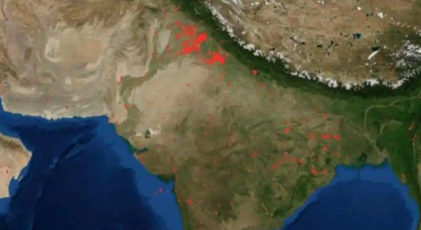 Imran Hussain released NASA satellite’s images of stubble burning