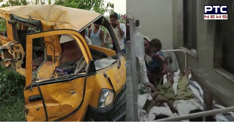 Madhya Pradesh : Seven children killed in school van - bus collision
