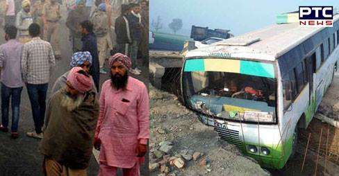 Ludhiana: Punjab Roadways bus falls into a pit; 40 passengers escape unhurt