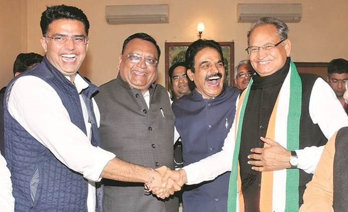 Cong single-largest party in Rajasthan with 99 seats; BJP gets 73