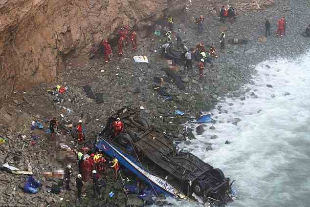 Peru: 10 killed after bus falls into river