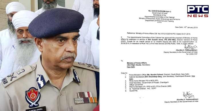 Suresh Arora to continue as Punjab DGP, Centre approves extension
