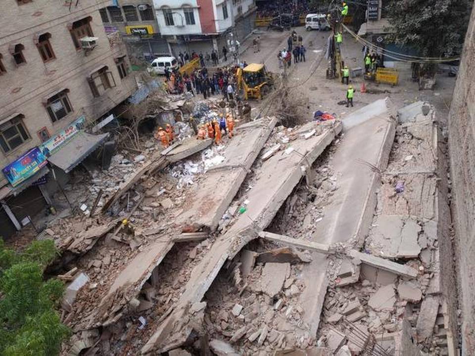 Four-storey commercial building in Karol Bagh collapses
