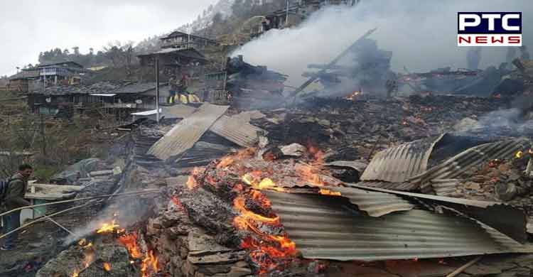 Major Fire breaks out in Jindi village in Kullu; no fire tenders