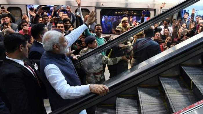 PM takes Delhi Metro ride to ISKCON event
