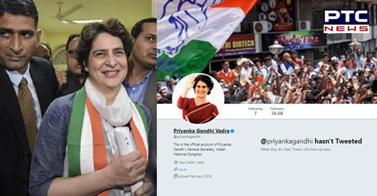 Priyanka Gandhi Vadra  joins Twitter, accumulates 35,000 followers in minutes