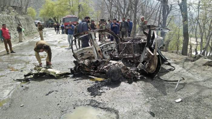 Blast in car near CRPF convoy in Jammu