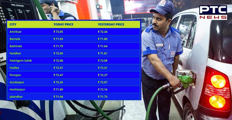 Petrol and diesel price in Chandigarh and Punjab; see table