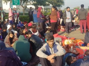 Patiala Rajiv Gandhi National University Students fourth day Protest