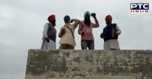 Dhuri Sugarcane farmers SDM office roof Protest