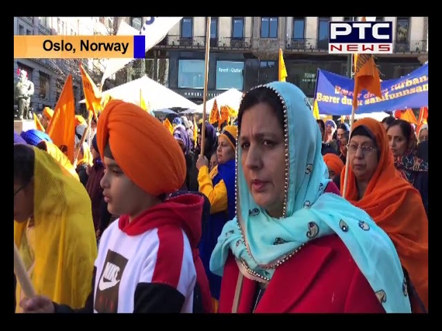 Nagar Kirtan and Turban Day Celebrations on Khalsa Sajna Diwas in Oslo, Norway