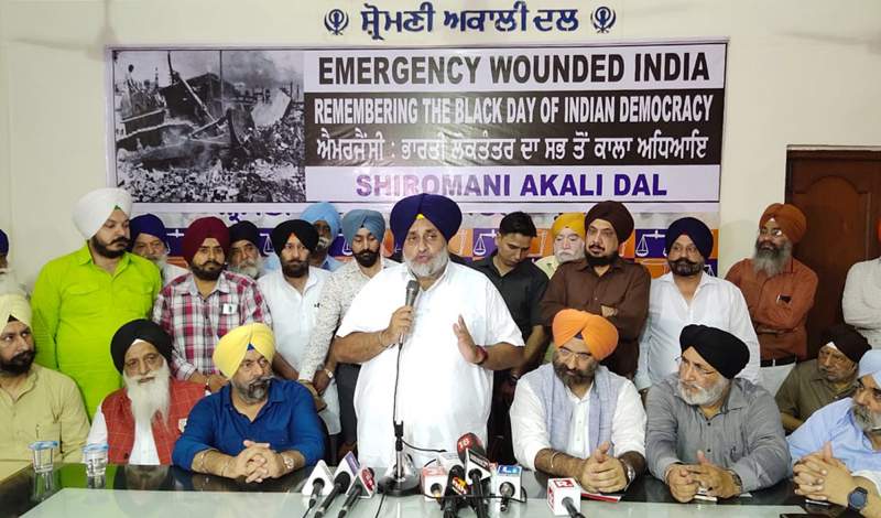 Punjabis will continue to fight atrocities inflicted by Gandhi family including Emergency – Sukhbir Badal