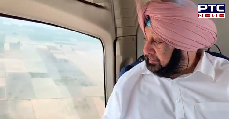 Punjab CM Captain Amarinder Singh conducts aerial survey of flood-affected areas in Patiala and Sangrur