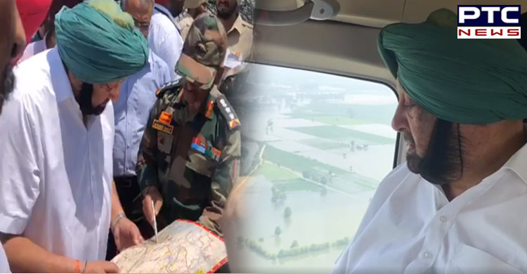 Punjab Floods: CM Captain Amarinder Singh conducts aerial survey of flood-affected areas