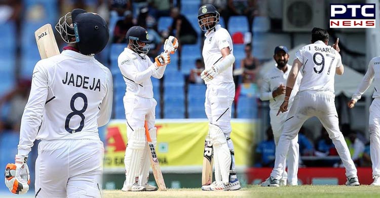 India vs West Indies 1st Test Day 2 Highlights: Jadeja, Ishant helps team to dominate the hosts