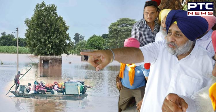 Punjab Floods: SAD Chief Sukhbir Singh Badal visits Sultanpur Lodhi to inspect the flood-affected areas