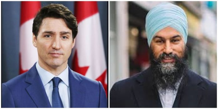 ਕੈਨੇਡਾ ਚੋਣਾਂ 2019 : ਜਸਟਿਨ ਟਰੂਡੋ ਕੈਨੇਡਾ ‘ਚ ਜਗਮੀਤ ਸਿੰਘ ਦਾ ਸਾਥ ਲੈ ਕੇ ਮੁੜ ਬਣਾ ਸਕਦੇ ਨੇ ਸਰਕਾਰ ! Canada Elections 2019 : Justin Trudeau Can Rebuild Government With Canada With Jagmeet Singh