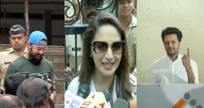 Maharashtra Assembly Elections 2019: Actors Aamir Khan, Madhuri Dixit and others cast their vote Maharashtra Assembly Elections 2019: Actors Aamir Khan, Madhuri Dixit and others cast their vote