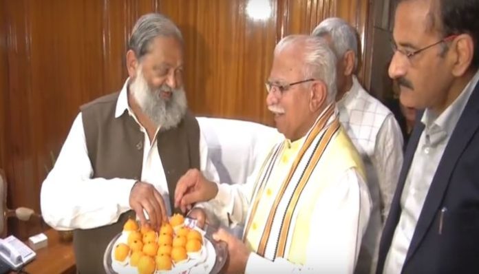 Anil Vij and CM Anil Vij and CM