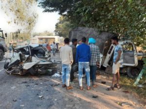 Nangal Chandigarh Road Road accident , Mother-son killed, three injured