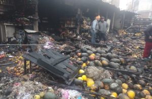 Amritsar Old Vegetable Market Fire , Many shops burn