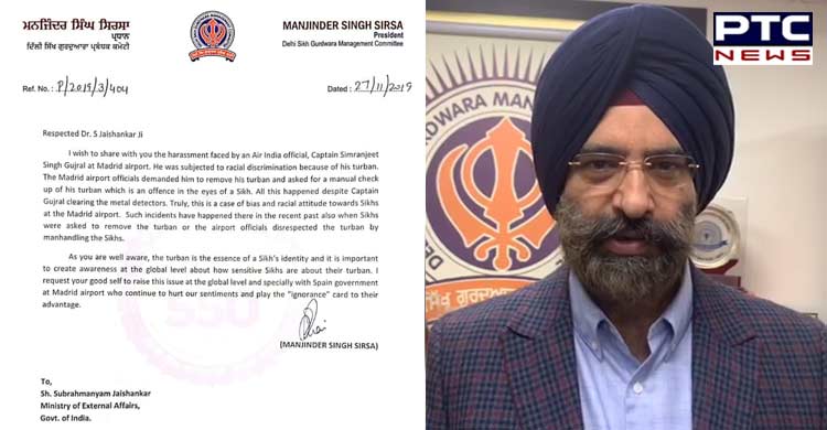 Air India pilot forced to remove turban at Spain airport, Manjinder Singh Sirsa writes to EAM