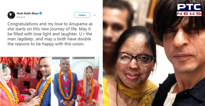 Shah Rukh Khan wishes love to an acid attack victim, Anupama, on her marriage Shah Rukh Khan wishes love to an acid attack victim, Anupama, on her marriage