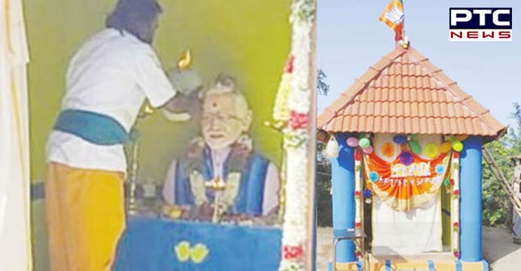NaMo temple: Tamil Nadu farmer builds temple to show his affection for PM Narendra Modi [PHOTOS]