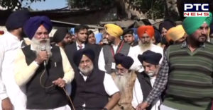 Dalbir Dhilwan murder case : SAD Batala SSP office Protest
