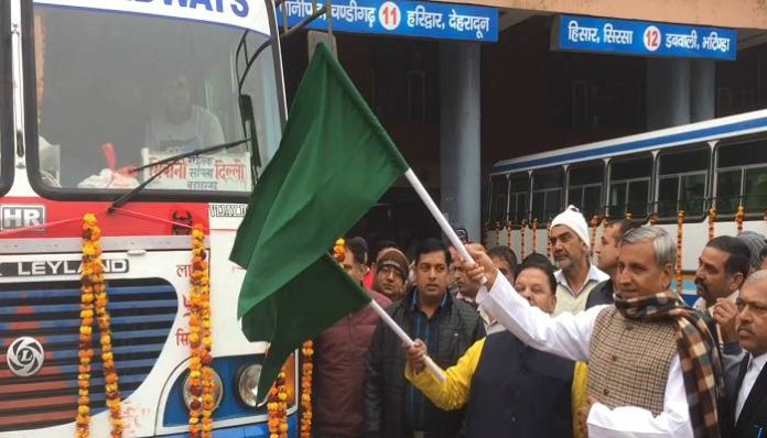 Private bus service started under kilometer scheme despite protest Private bus service started under kilometer scheme despite protest