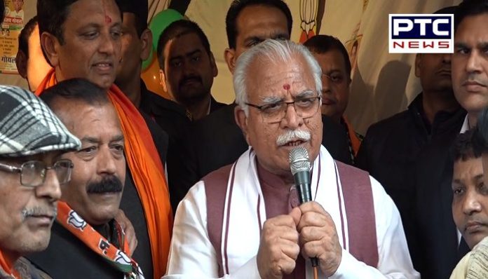 CM Manohar Lal Campaigns in Delhi, Attacks on Arvind Kejriwal CM Manohar Lal Campaigns in Delhi, Attacks on Arvind Kejriwal