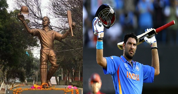 Punjab: Yuvraj Singh statue unveiled in Ferozpur cricket stadium