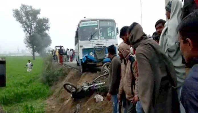 Youth dies after being hit by Haryana Roadways bus Youth dies after being hit by Haryana Roadways bus