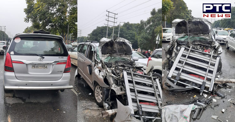 Mohali Road Accident: Innova car crushed