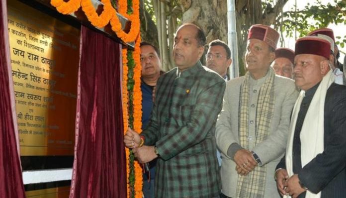 CM lays foundation stone of LWSS Saroor Khad to Churag in Tattapani CM lays foundation stone of LWSS Saroor Khad to Churag in Tattapani