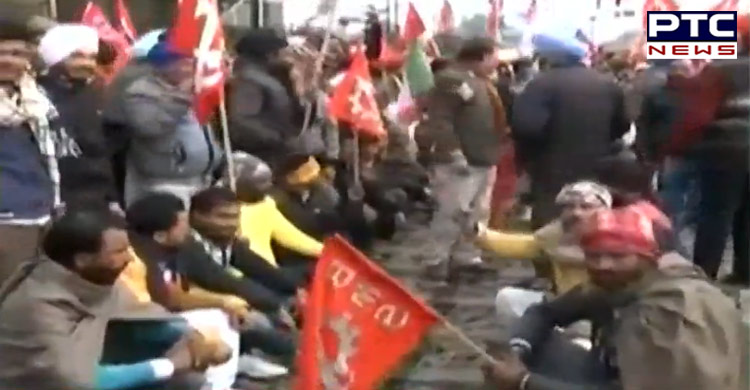Punjab: Protesters block railway track in Amritsar during Bharat Bandh
