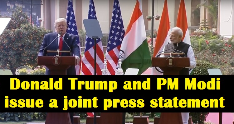 Donald Trump and PM Narendra Modi issue a joint press statement