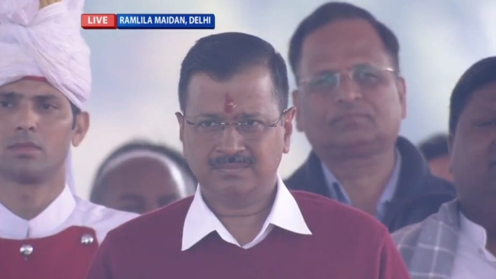 VIDEO: अरविंद केजरीवाल ने तीसरी बार ली दिल्ली के मुख्यमंत्री के रूप में शपथ