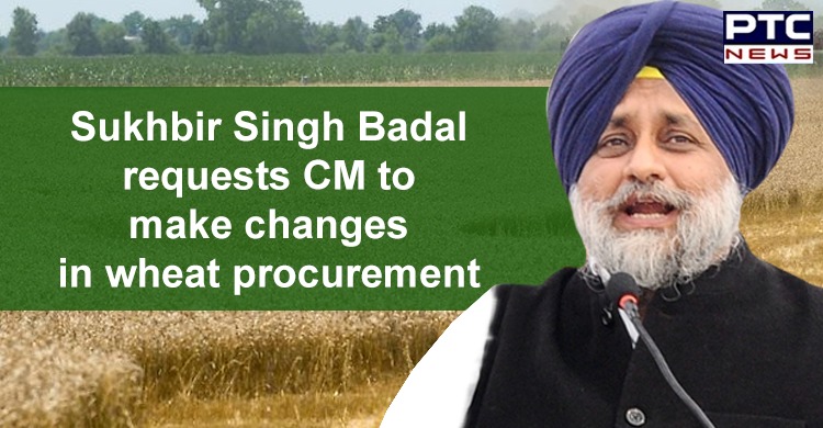 Sukhbir Singh Badal requests CM to make changes in wheat procurement to ensure the safety of farmers