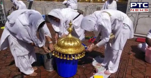 Golden Temple sewa Start on the cleaning the gold plating In Amritsar