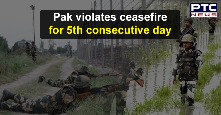Pakistan violates ceasefire on LoC for 5th consecutive day
