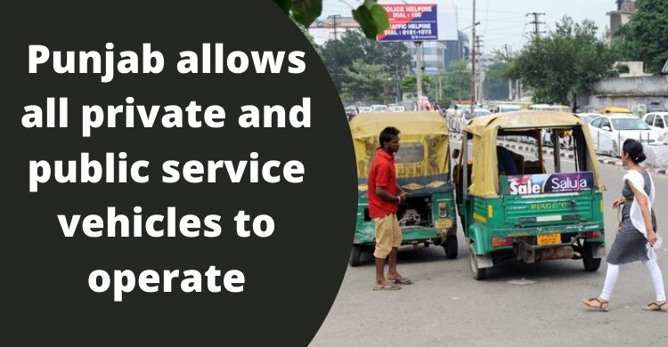 Punjab government allows all private (non–transport) and public service vehicles to operate
