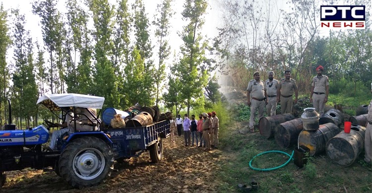 Punjab Police seizes 7 Illicit liquor Bhattis and 2,00,000 Kgs of Lahan from 2 Himachal villages