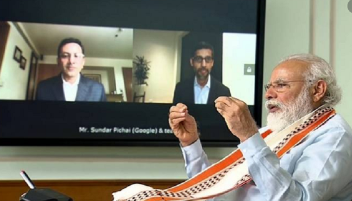 PM INTERACTS WITH GOOGLE CEO SUNDAR PICHAI PM INTERACTS WITH GOOGLE CEO SUNDAR PICHAI